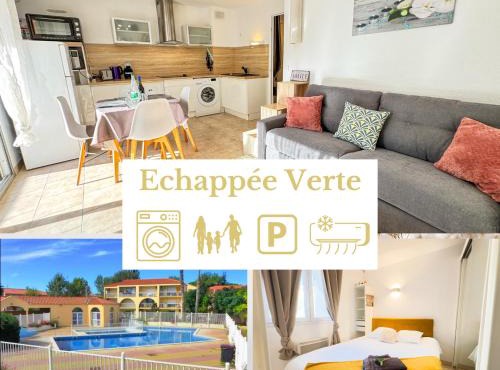 L'échappée verte - T2 - Confort -Piscine - Tennis- Parking - Climatisation - SudSéjourConciergerie