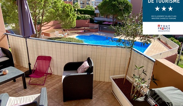 L'AMPHITHÉÂTRE, 3-room air-conditioned apartment, terrace, swimming pool & parking lot