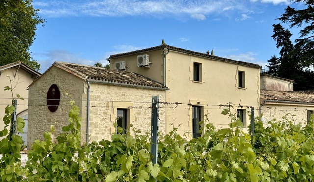 L'Eperonnette among the vineyard with outdoor pool near St. Emilion and Bordeaux