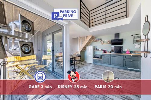 L'Escapade - PARIS 20 min - DISNEY 25 min - GARE 3 min à pied - PARKING - Confortable & Moderne - Free WIFI
