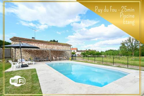 L'Evasion en Pierre Piscine et Étang Privé