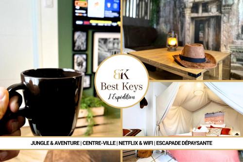 L'Expédition - By BEST KEYS - Expérience Unique - Déco Immersive - Lit Queen Size & Canapé Convertible - Centre Ville - Smart TV - Machine à Café Nespresso - Netflix & WiFi ILLIMITÉ - Check-in Autonome - Parking Gratuit