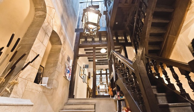 L'Oisellerie historic half-timbered house, Angers town center.