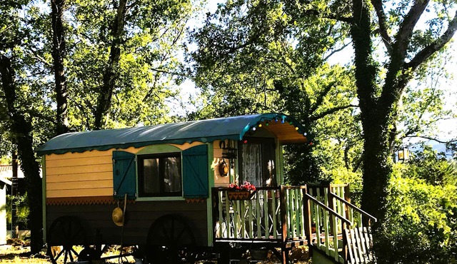 LA BRINDILLE Charming gypsy caravan, in the forest, all comforts 2/3 p Swimming pool