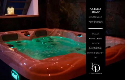 "LA BULLE BLEUE" - Espace détente cosy avec jacuzzi et grand écran