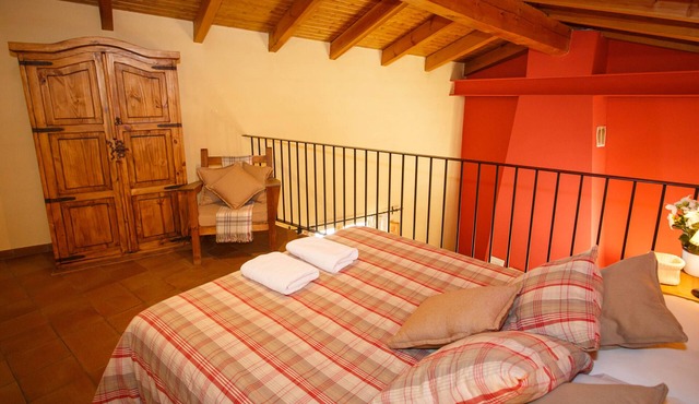 La Fragua is a beautiful little house with a gable roof built in stone and wood