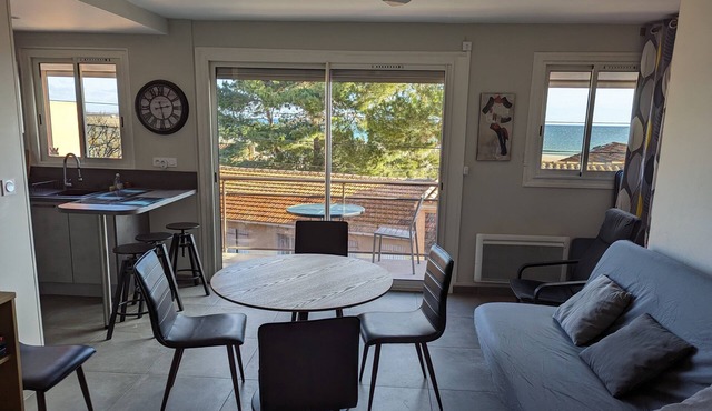 La Franqui. Appt 42m2. 50 m. from the beach.Balcony with nice sea view. Wifi.