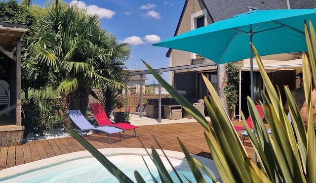 La maison aux palmiers, swimming pool, spa