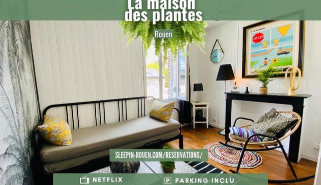 La Maison des Plantes, charmante, atypique et cosy pour 4 personnes avec parking et jardin