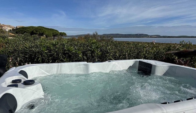 La Maison du pêcheur with garden, spa and pool facing the south-facing pond