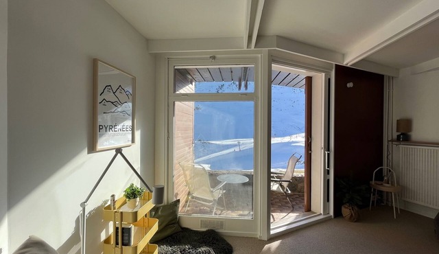 La Mongie - Renovated studio with south-facing terrace