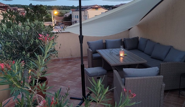 La Peppina - Charming apartment with large terrace near Porec and the sea + pool