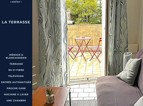 La Terrasse, T2 proche gare, Wifi, tv HD, grande terrasse
