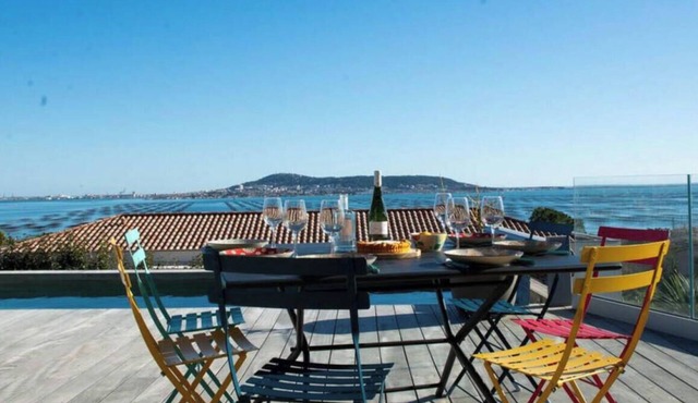 Lagoon view villa with private pool near Sète