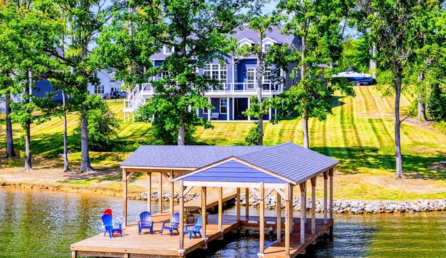 Lake Anna Lakefront Luxury, Private Side, Boat Dock, Boat House, Deck Views