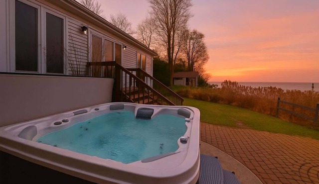 Lake Erie Beachfront Retreat - 8 BR + Private Beach & Hot tub!