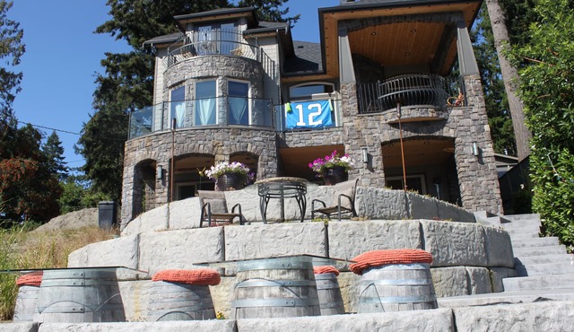 Lake Front Castle Style Custom Home Balcony Suite