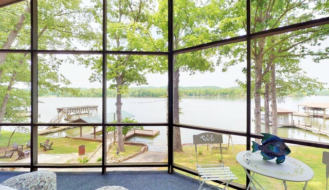 Lake Front house on Watts Bar Lake with large private dock, 2 screen porches