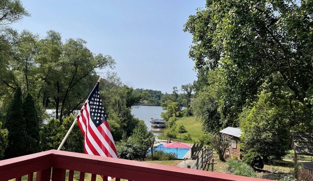 Lake house with private pool.