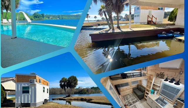 Lake Life Tiny House located on top of the water - Pool - 3 Kayaks - Beautiful!