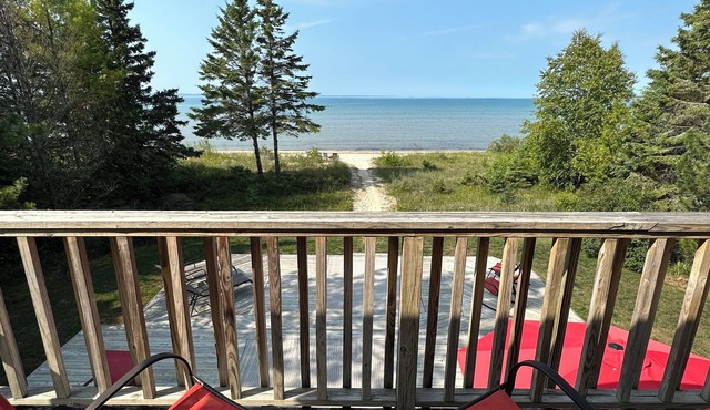 Lake Michigan Beach House with Panoramic Views Near Mackinac Bridge