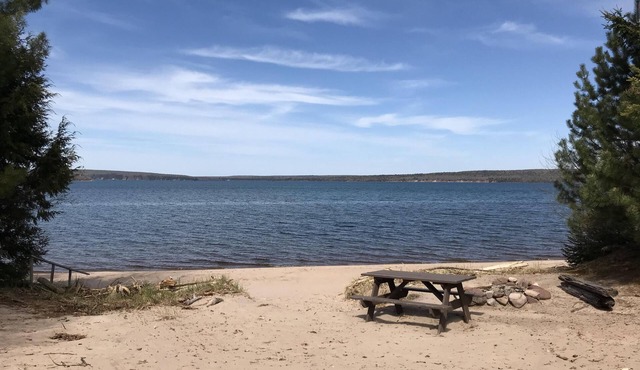 Lake Superior Beachfront Cabin Private Sandy Beach & Grand Island Views