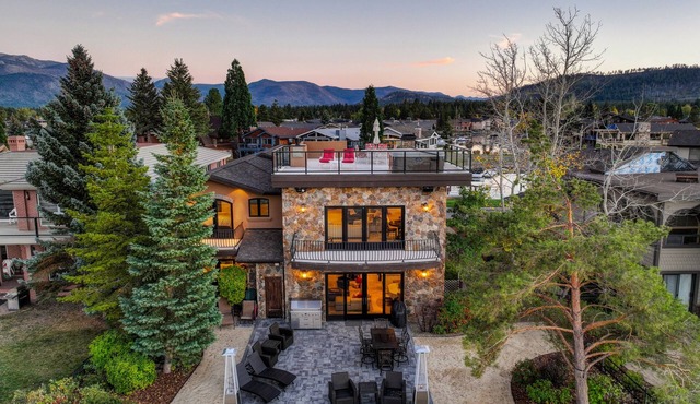 Lake Tahoe Gated Beachfront Villa with Rooftop Hot Tub and Private Boat Dock