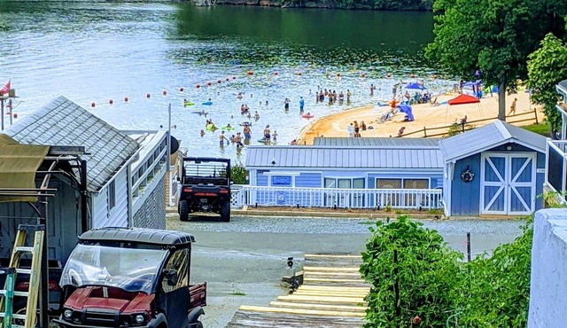 Lake view retreat steps to Badin Lake! Pool, Beach, Restaurant/Bar & Boat Launch