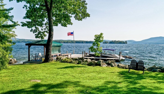 Lake Winnipesaukee Waterfront Rental Wolfeboro NH Dock Sleeps 13