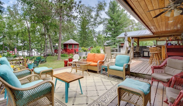 Lakefront Backus Cabin with Gazebo & Gas Grill!