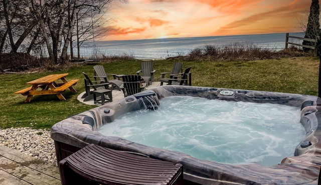 Lakefront Cabin Hot Tub Playground Fire Pit
