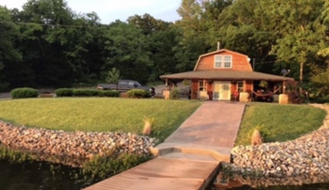 Lakefront cabin tucked away in a private setting.
