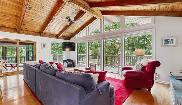 Lakefront Escape with Private Docks, Three-Season Room, and Spacious Bunk Room
