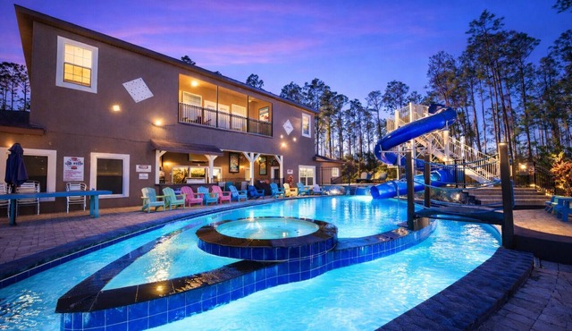Lakefront Estate · Pool & Waterslide · Sleeps 45