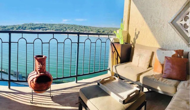 Lakefront Hill Country Hacienda on Lake Travis with Heated Indoor Pool!