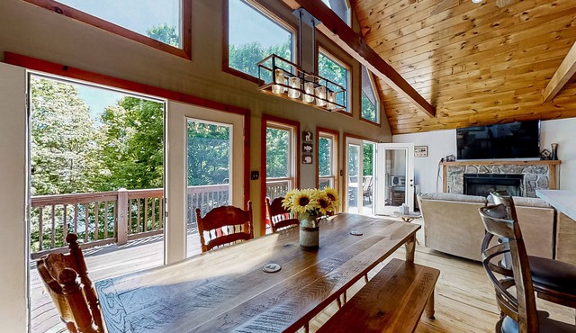 Lakefront home - dog-friendly, private dock, two fireplaces, and central AC