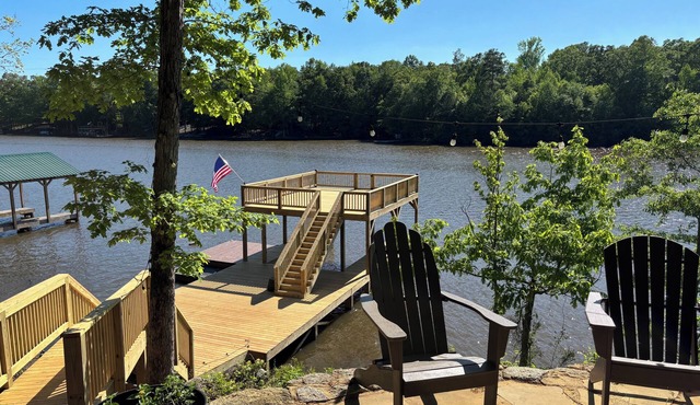 Lakefront Home, New Dock, Stone Fire Pit Overlooking Lake Wedowee, Sleeps 10