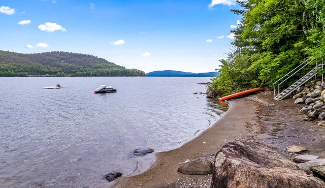 Lakefront home on beautiful Schroon Lake with private beach & dock- dog-friendly