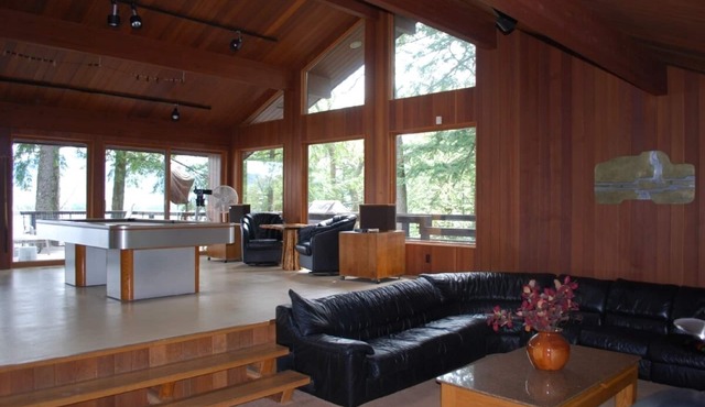 Lakefront home with dock space and private beach