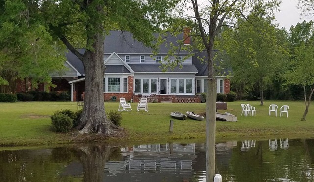 Lakefront Home with Private Dock and Outdoor Fireplace