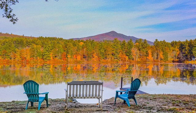 Lakefront home with private beach & dock - close to skiing