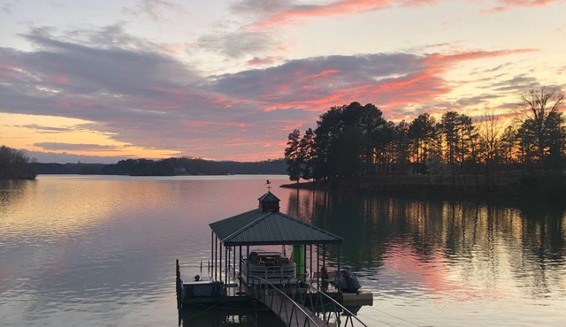 Lakefront home with private beach & unbelievable sunsets on Lake Keowee