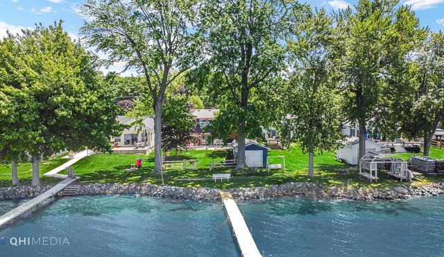 Lakefront home with private pier + huge yard