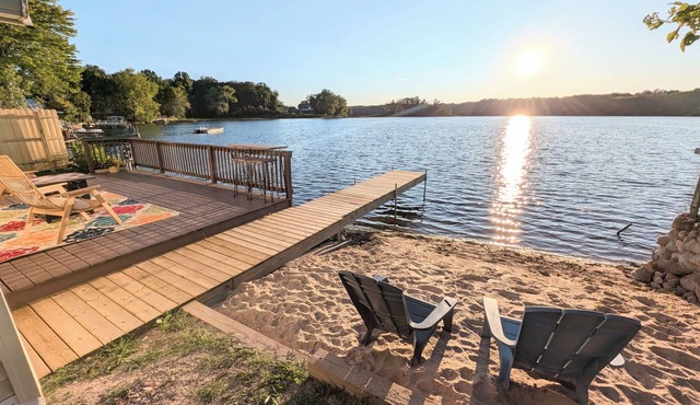 Lakefront Home with Sunsets, Dock, and Deck! Dogs Stay Free!