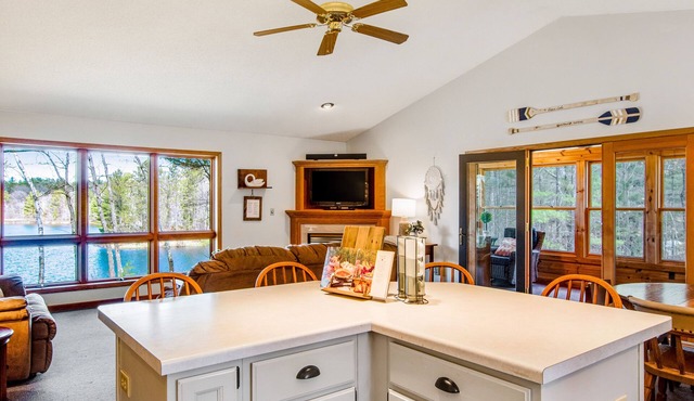 Lakefront Lodge w/Firepit, Private Dock, and Kayaks - Dogs Welcome