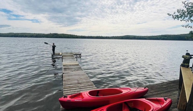 Lakefront Log Cabin Getaway on Sabattus Pond - Dog Friendly!