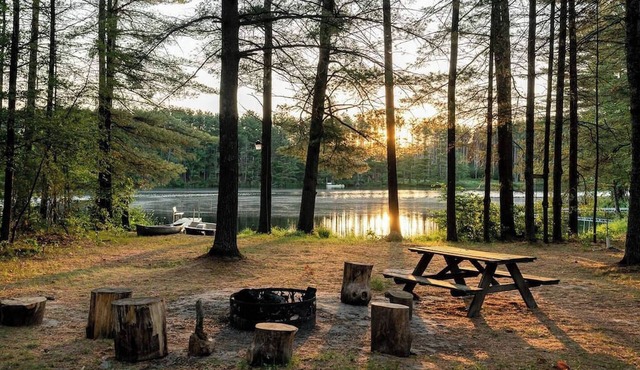 Lakefront Log Cabin w/Loft, Kayaks, Canoe, EV