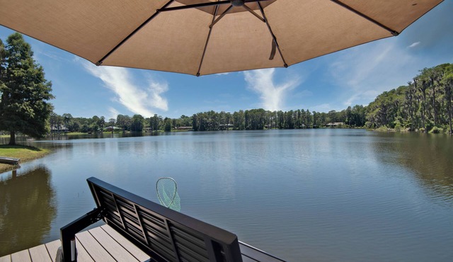 Lakefront Odessa/Tampa! Treehouse, Dock, Canoes, Fishing, Jacuzzi on site!