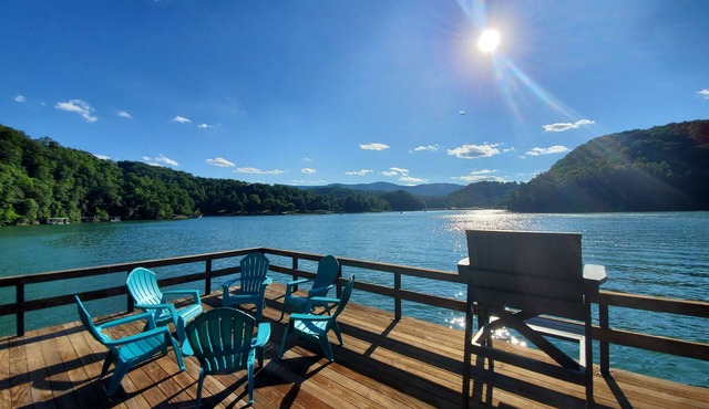 Lakefront on Norris. Spectacular Views! Tram to 1000+ sqft dock! 5 Wooded Acres.