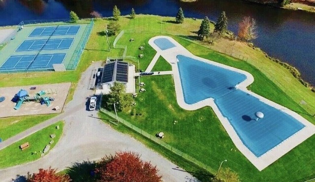Lakefront paradise in the Poconos with view of sunset from the deck.